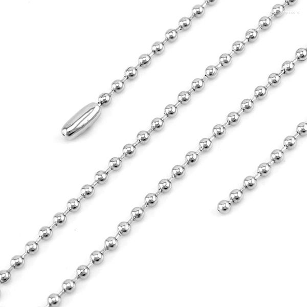 Chaînes 50pcs chaîne à billes 50 60cm collier 1.6mm perle en acier inoxydable bijoux à bricoler soi-même faisant des raccords de haute qualité en gros