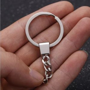 Kettingen 50 stks/veel hoogwaardige mode 30 mm ronde split -sleutelringen sleutelhanger sleutelringketen diy sieraden metalen houder accessoires bevindingen