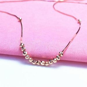 Cadenas 585 Púrpura Gold Chaped 14k Rose Pead Bead Collar de cadena suave para mujeres Classic Party Creative Party Gifte