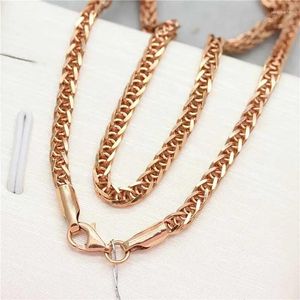 Kettingen 585 Purple Gold Simple Chopin Chain Hip Hop Dikke ketting Fashion Classic in 14K Rose heren en damesjuwelen