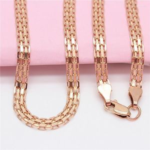 Chaînes 585 Violet Or Large Dentelle Chunky Collier Élégant Classique Charme 14K Rose Fiançailles Dames Bijoux Cadeau