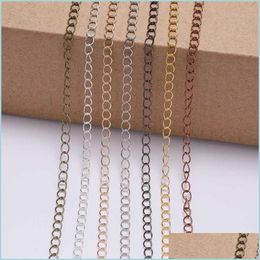 Kettingen 5m/perceel 2,5 2,8 3,6 4,8 mm Lange Open Link Ring Extensed Extension Necklace Chains Tail Extender ketting voor sieraden die smeekbede maken Dhryy