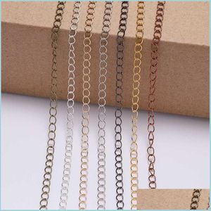 Chaînes 5M / Lot 2.5 2.8 3.6 4.8 Mm Long Anneau De Lien Ouvert Extension Extension Collier Chaînes Chaîne D'extension De Queue Pour La Fabrication De Bijoux Suppli Dhryy