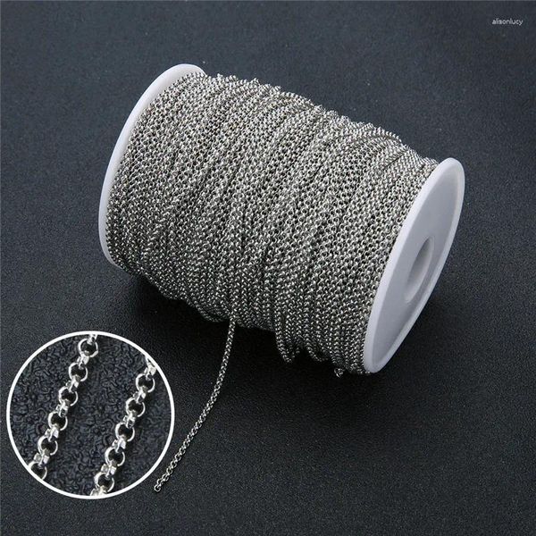 Chaînes 5 m/lot chaîne en acier inoxydable collier lot 2mm 2.5mm lien en métal bracelet en vrac faisant des accessoires de bricolage pour bijoux