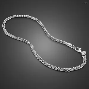 Chaines Collier de chaîne transversale tresse 5 mm 925 Siltling Silver Simple Short Déclaration Men Femmes Tempérament Collier Gift Bijoux masculin