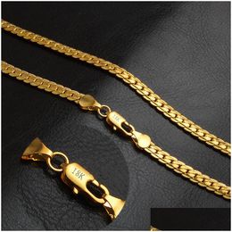 Cadenas 5Mm Collar de cadena de oro Moda de lujo 18K plateado para hombres Mujeres Joyas Collares Regalos Hombres Mujeres Ventas al por mayor Acceso Dhgarden Dhirx