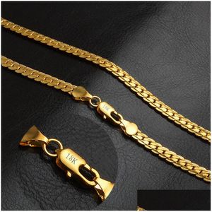 Kettingen 5 mm gouden ketting ketting mode luxe 18k verguld voor mannen vrouwen sieraden kettingen geschenken cadeaus
