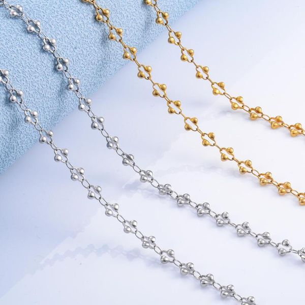 Chaînes 5mm en acier inoxydable mignon charme chaîne bracelet collier or et argent couleur pour les femmes bijoux de mode fête cadeau d'anniversaire