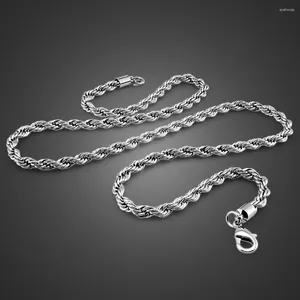 Chaînes 5mm épais Twist chaîne cou 925 en argent sterling lien collier pour hommes long collier ras du cou en gros bijoux