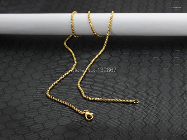 Chaînes 5pcs Charme en vrac en acier inoxydable carré Rolo Link Chain Collier 2mm 20 '' Or