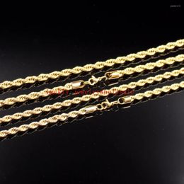 Chaînes 5pcs / lot or 4mm chaîne de corde torsadée collier en acier inoxydable bijoux pour hommes 18 '' - 28 ''