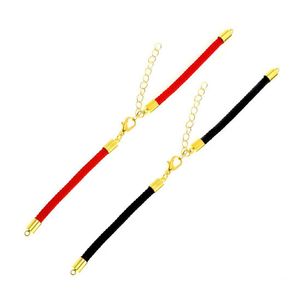 Chaînes 5Pcs / Lot M 4Mm Noir Rouge Chaîne Accessoires Chaîne À Maillons Réglable Pour Diy Connecteurs Charmes Bracelets Fabrication De Bijoux Drop Del Dhd8A