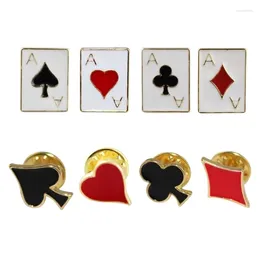 Kettingen 652f 8 pc's/set Cartoon broches Poker broche Badges Metal Pin voor kleding jeans rugzak hoed Harajuku email pinnen