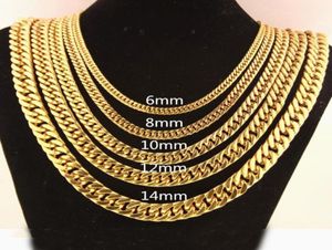 Kettingen 681012141719mm Breedte Trendy Gold Chain For Men Women Women Hip Hop Sieraden Roestvrijstalen Curb Necklace Jewelery9462268