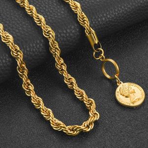 Chaînes 6mm Classic Fashion Twisted Rope Chain Long Necklace JewelryChains