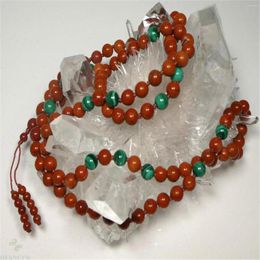 Chaines 6 mm Natural Red Jasper Gemstone 108 Perles Collier Mala Collier Pray Chic Reiki Chandin