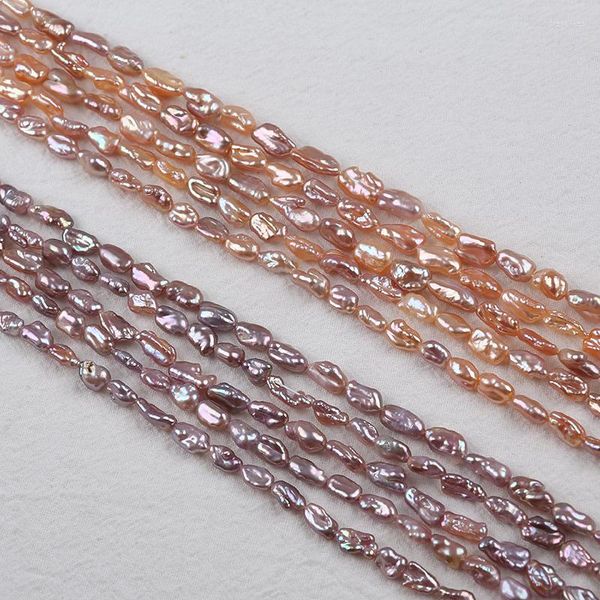 Chaînes 6mm rose/violet Keshi fil de perles d'eau douce en gros pour la fabrication de colliers