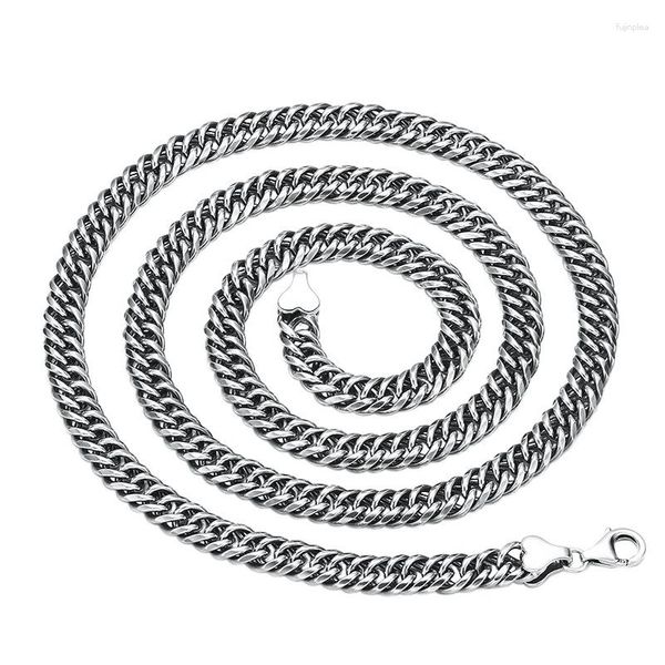 Chaînes 6mm d'épaisseur S925 en argent Sterling collier cubain hommes chaîne de cravache industrie lourde Punk tendance personnalité bijoux