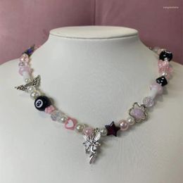 Chaînes 8 boule champignon étoile coeur fée Y2k collier de perles Funky mignon Kawaii Boho cadeau esthétique bijoux d'été mode 2023 femme