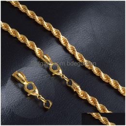 Chaînes 8 styles Hip Hop 18 carats plaqués or colliers hommes boîte cubaine serpent torsadé collier 20 pouces pour femmes bijoux de mode cadeau D Dhxdx