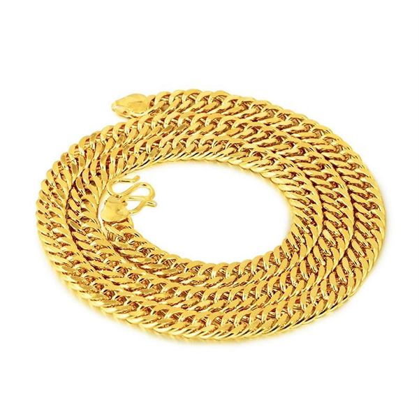 Chaînes 8mm 22K Gold Rempli Collier Bijoux Pour Hommes Femmes Bijoux Femme Collare Mujer Naszyjnik Solide Bizuteria332r