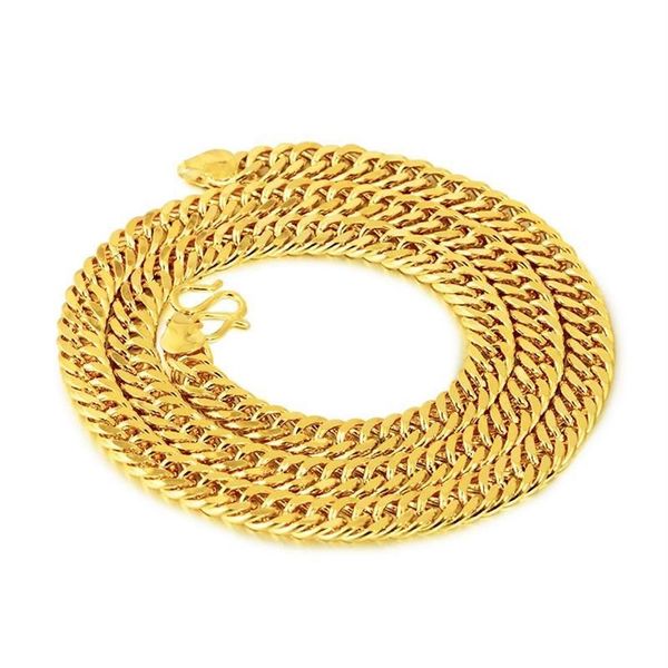 Cadenas 8mm 22k collar lleno de oro joyería para hombres mujeres bijoux femme collare mujer naszyjnik sólido bizuteria206i