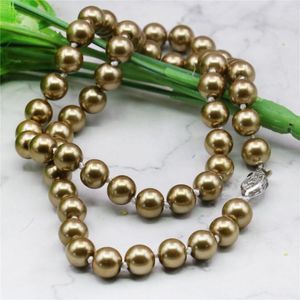 Cadenas 8 mm Silvercolor Champagne South Sea Shell Collar de perlas Fabricación de joyas Diseño Cadena de cuerda Cuentas Regalos para niñas (pedido mínimo 1)