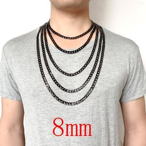 Kettingen 8 mm roestvrijstalen ketting voor mannen/vrouwen Begrendelen Cubaanse ketting lang 18 