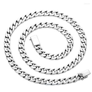 Kettingen 8mm breedte Echte S925 Sterling zilveren punk Fashion zwaar klassieke eenvoudige atmosferische Cubaanse ketting kettingen vijand mannen mannelijk