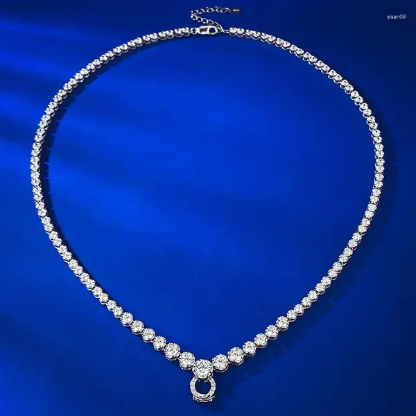 Chaînes 925 collier en argent chaîne de collier avec pendentif chaîne de cou longueur réglable frontière européenne et américaine en gros