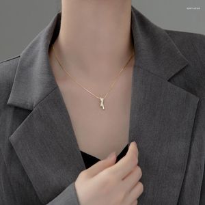 Cadenas 925 Collar de plata para mujer en el cuello Cadena de circón Collares Colgante Niñas Joyería de moda Lazo minimalista