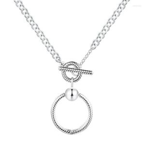 Kettingen 925 zilveren sterling sieradenmomenten o hanger t-bar ketting voor vrouwen cadeau originele charme gholesalechains sidn22