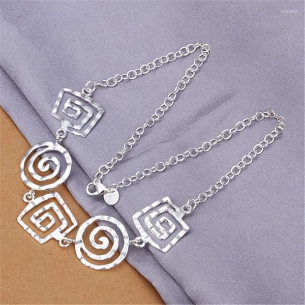 Chaînes 925 Simple Mariage Argent Couleur Bijoux Femelle Fileté Femmes Dames Belle Charmes Collier N350