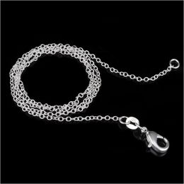 Chaînes 925 Sterling Sier Plaqué Link Rolo Chaîne Collier avec fermoirs à homard 16 18 20 22 24 pouces Femmes O Jewlery Drop Livraison Bijoux Dhuov