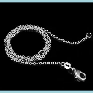 Chaînes 925 Sterling Sier Plaqué Link Rolo Chaîne Collier avec fermoirs à homard 16 18 20 22 24 pouces Femmes O Bijoux Drop Livraison 2022 F Dh0Bt