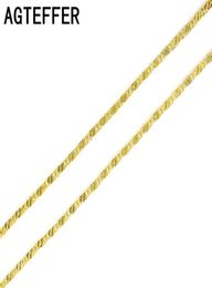 Kettingen 925 Sterling Silver 16182022224262830 inch 18K Gold Basic Chain Necklace for Women Man Fashion Wedding JewelryChains 7141770