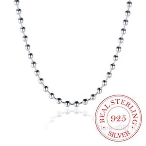 Chaînes 925 Sterling Argent 3mm Perles Lisse Boule Chaîne Collier Ras Du Cou Pour Les Femmes À La Mode De Mariage Bijoux De Fiançailles Collier Femme2005