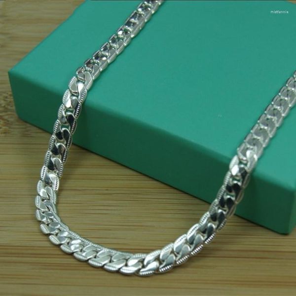 Chaînes 925 Sterling Silver 5mm Full Sideway Collier 8/18/20/22/24 Pouces Chaîne Pour Femme Hommes Mode Mariage Fiançailles Bijoux