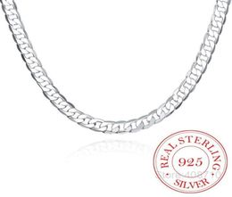 Chaines 925 Serling Silver 8 mm 1624 pouces Collier Chaîne latérale Déclaration atmosphérique Gift Party Bijoux18138208