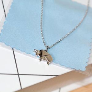 Kettingen 925 Sterling Silver Art Origami kalf ketting voor vrouwen vintage eenvoudige paren sleutelbeen ketting geschikte dagelijkse slijtage sieraden