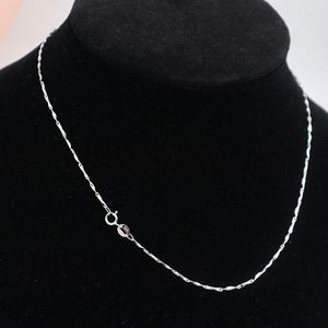 Chaînes 925 argent Sterling bambou Joint chaîne colliers pour femmes hommes lingot forme collier accessoires résultats composants