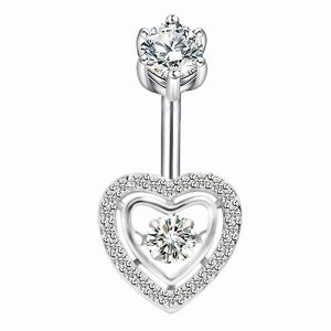 Kettingen 925 sterling zilveren hart kubieke zirkoon navelring mode piercing lichaam sieraden voor vrouwen