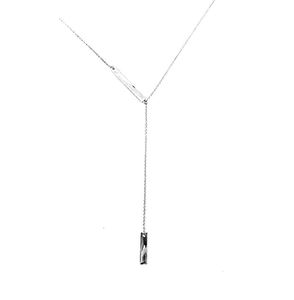 Kettingen 925 Sterling Silver Hoge Kwaliteit Naam Bar Lariat Lange keten Vrouwen ketting 925Chains