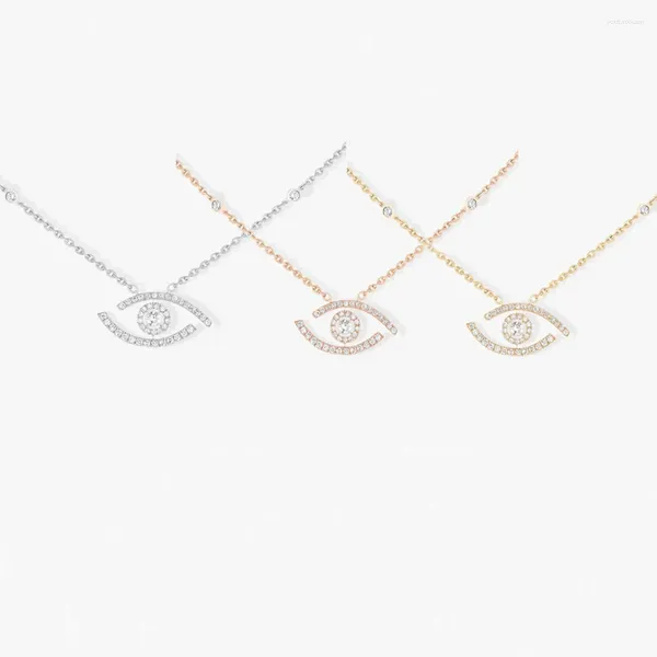 Chaînes 925 Sterling Silver Incrusté Zircon Soul's Eye Collier Classique Cadeau De Fête De Luxe Pour Les Femmes