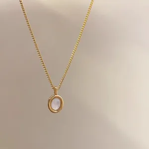 Chaines 925 Collier en argent sterling Golden Chain Opal Pendant Punk Géométrique pour femmes Bijoux Girl Gift Drop Wholesale