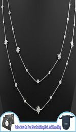 Chaînes 925 collier en argent sterling météorites polyvalent enveloppant avec perles chaîne de pull femmes néogothiques bijoux de luxe 1433848
