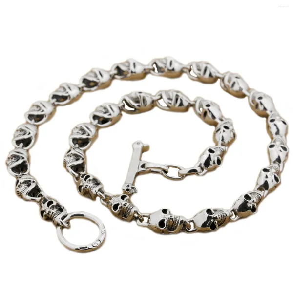 Cadenas Collar Punk de Calaveras de Plata de Ley 925 8W004N