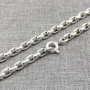 Chaînes 925 Sterling Silver Square Rolo Collier Chaîne 3mm 18 20 22 24 26 28 30 32 pouces