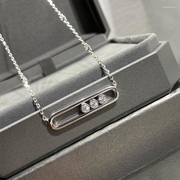 Cadenas de plata de ley 925, collar para teléfono móvil con incrustaciones de diamantes a la moda para mujer, talla única. Joyería de lujo. Hermoso regalo