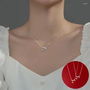 Kettingen 925 Sterling Silver Zirkon Flower ketting voor vrouwen Girl Fashion Rose Fine Chain Design sieraden feest cadeau